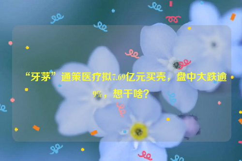 “牙茅”通策医疗拟7.69亿元买壳，盘中大跌逾9%，想干啥？