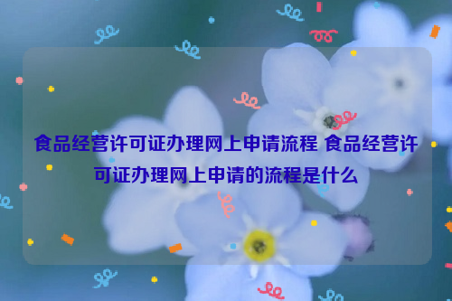 食品经营许可证办理网上申请流程 食品经营许可证办理网上申请的流程是什么