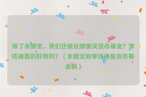 除了余额宝，我们还能在哪里买货币基金？零钱通真的好用吗？（余额宝和零钱通是货币基金吗）