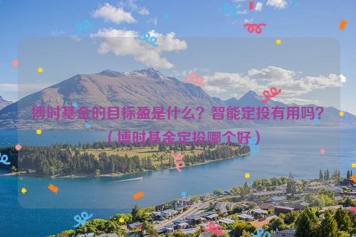 博时基金的目标盈是什么？智能定投有用吗？（博时基金定投哪个好）